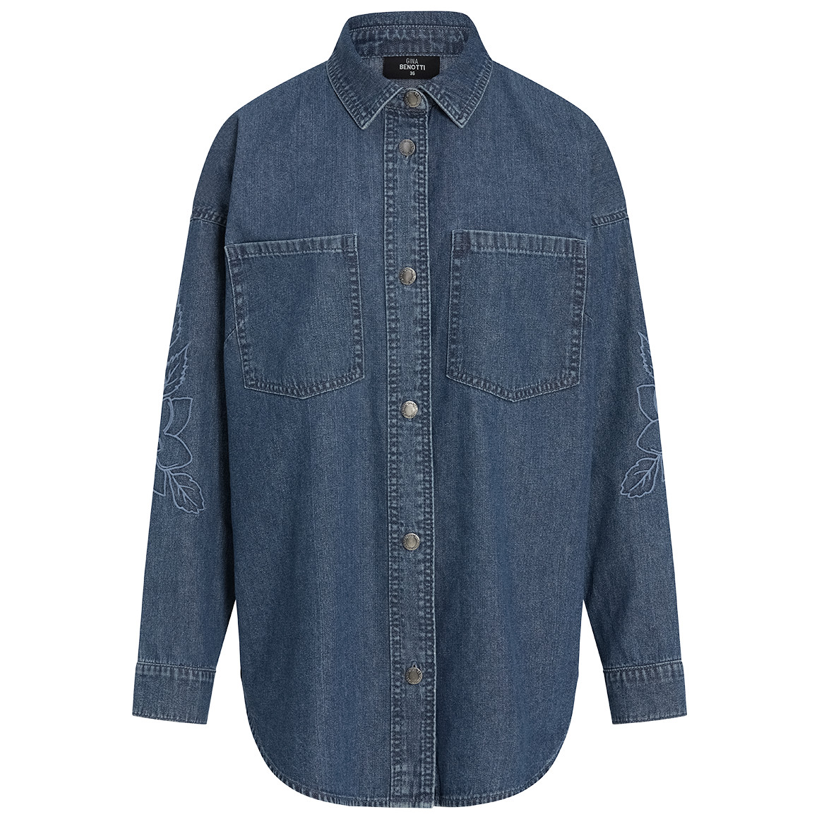 Damen Jeanshemd mit Stickerei