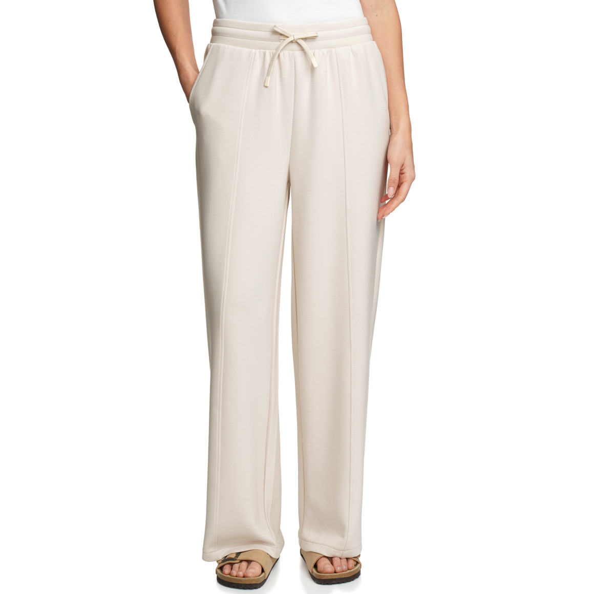 Damen Wide-Leg-Hose aus Modal-Mix