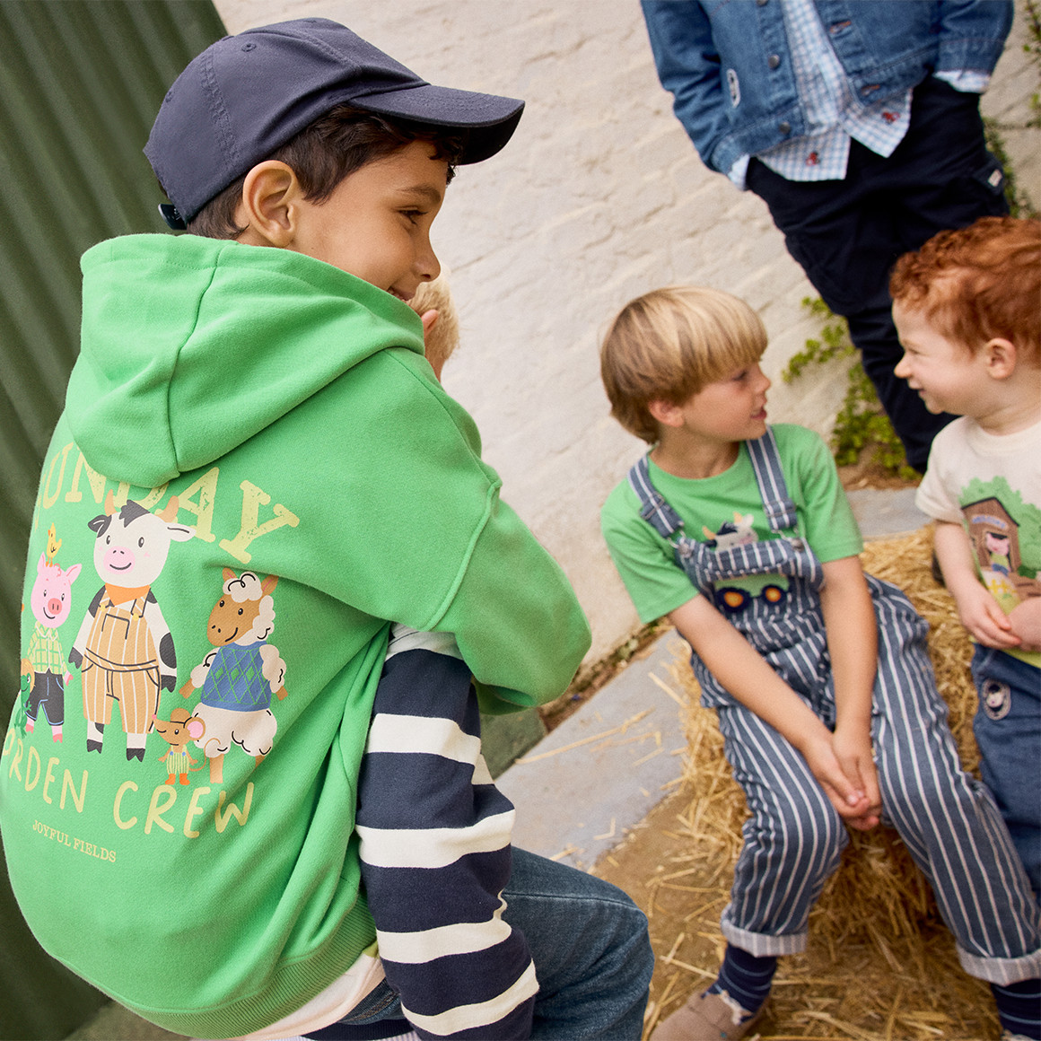 Jungen Sweatjacke mit Bauernhof-Print