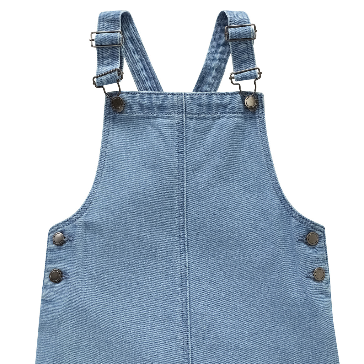 Mädchen Jeanslatzkleid mit Stickerei