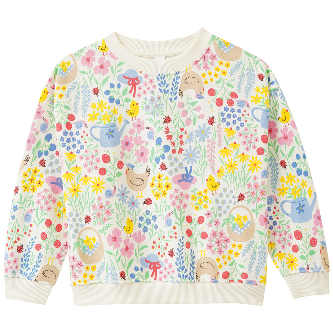 Mädchen Sweatshirt mit Allover-Print