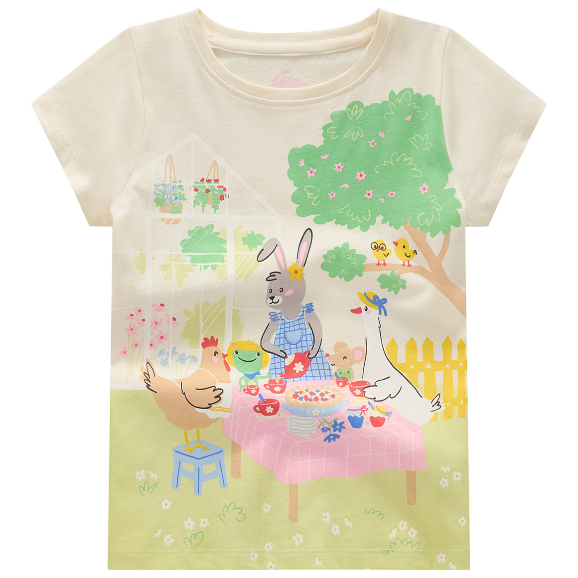 Mädchen T-Shirt mit Bauernhof-Print