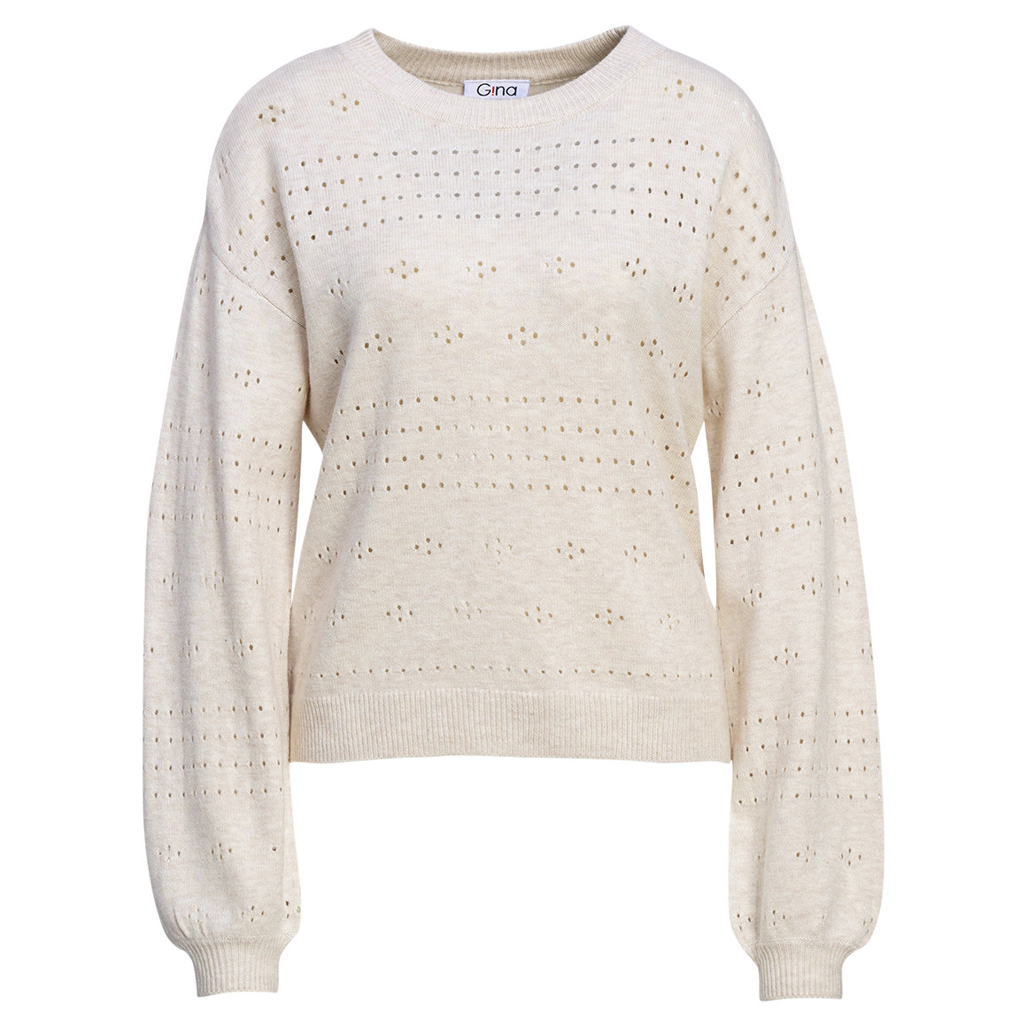 Damen Strickpullover mit Lochmuster