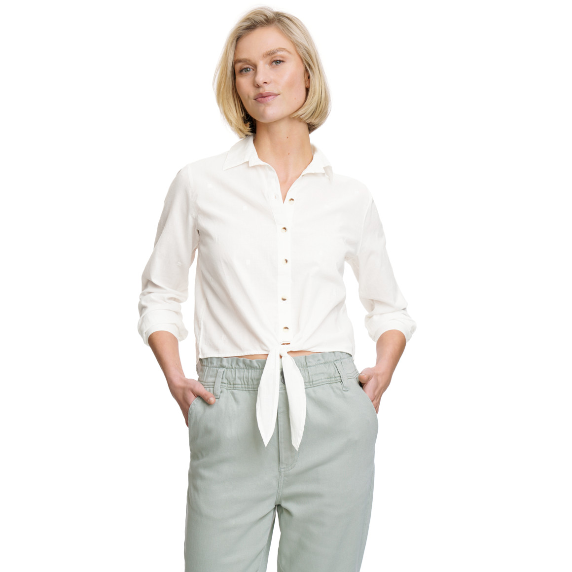 Damen Bluse mit Knotendetail