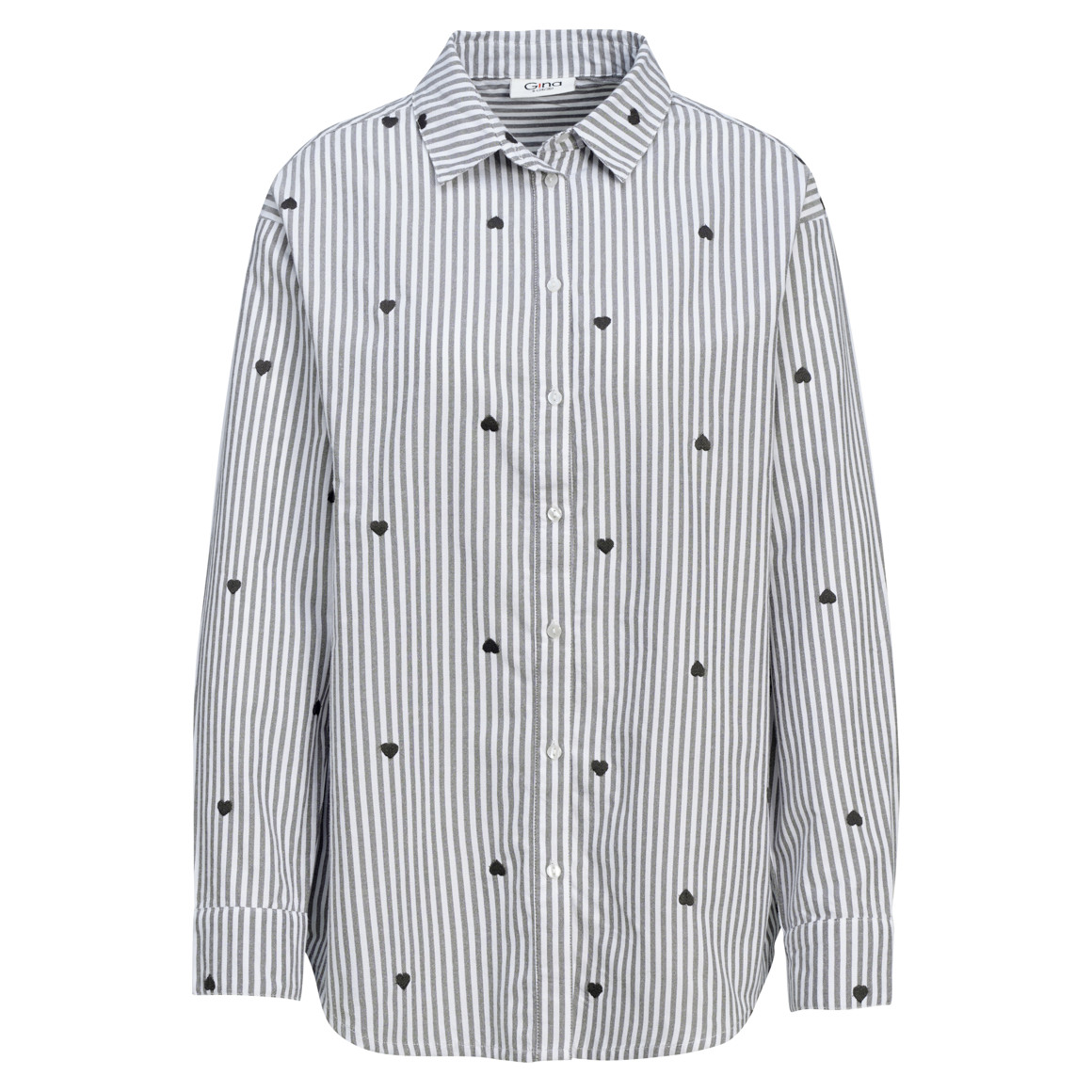 Damen Bluse mit Herz-Stickerei