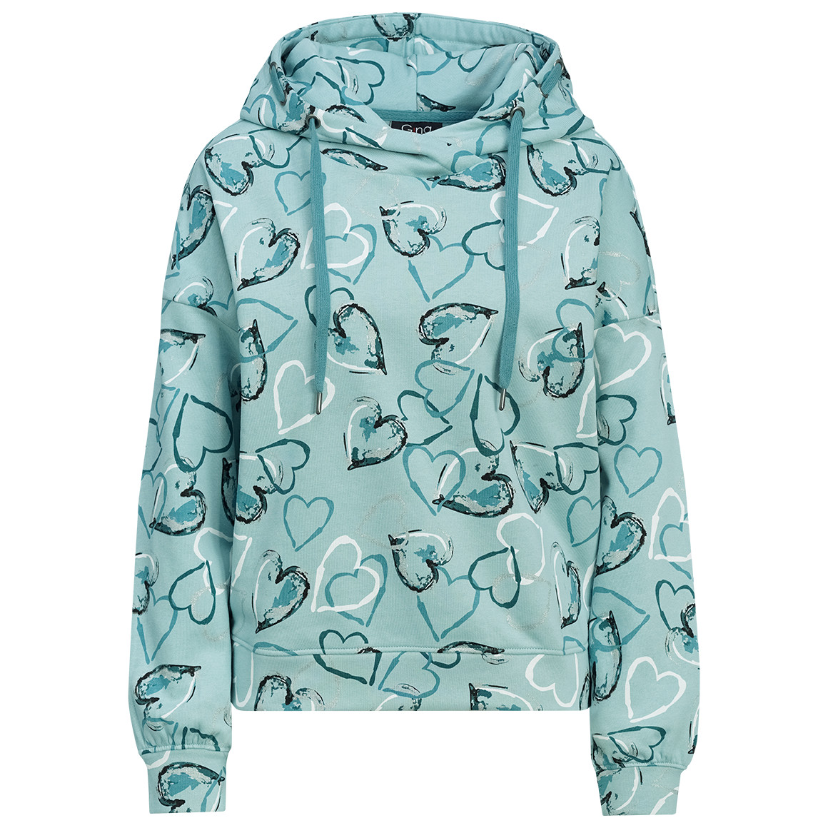 Damen Hoodie mit Herz-Allover