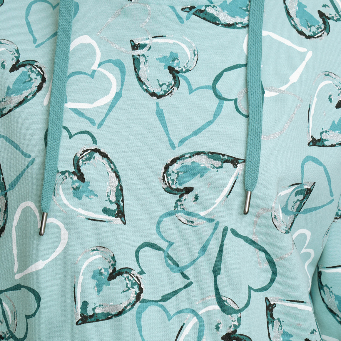 Damen Hoodie mit Herz-Allover