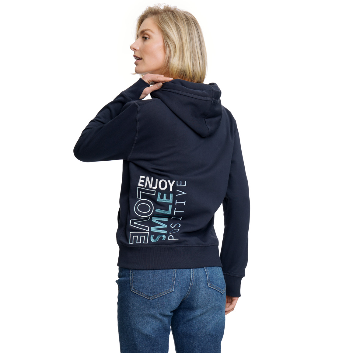 Damen Sweatjacke mit Stickerei