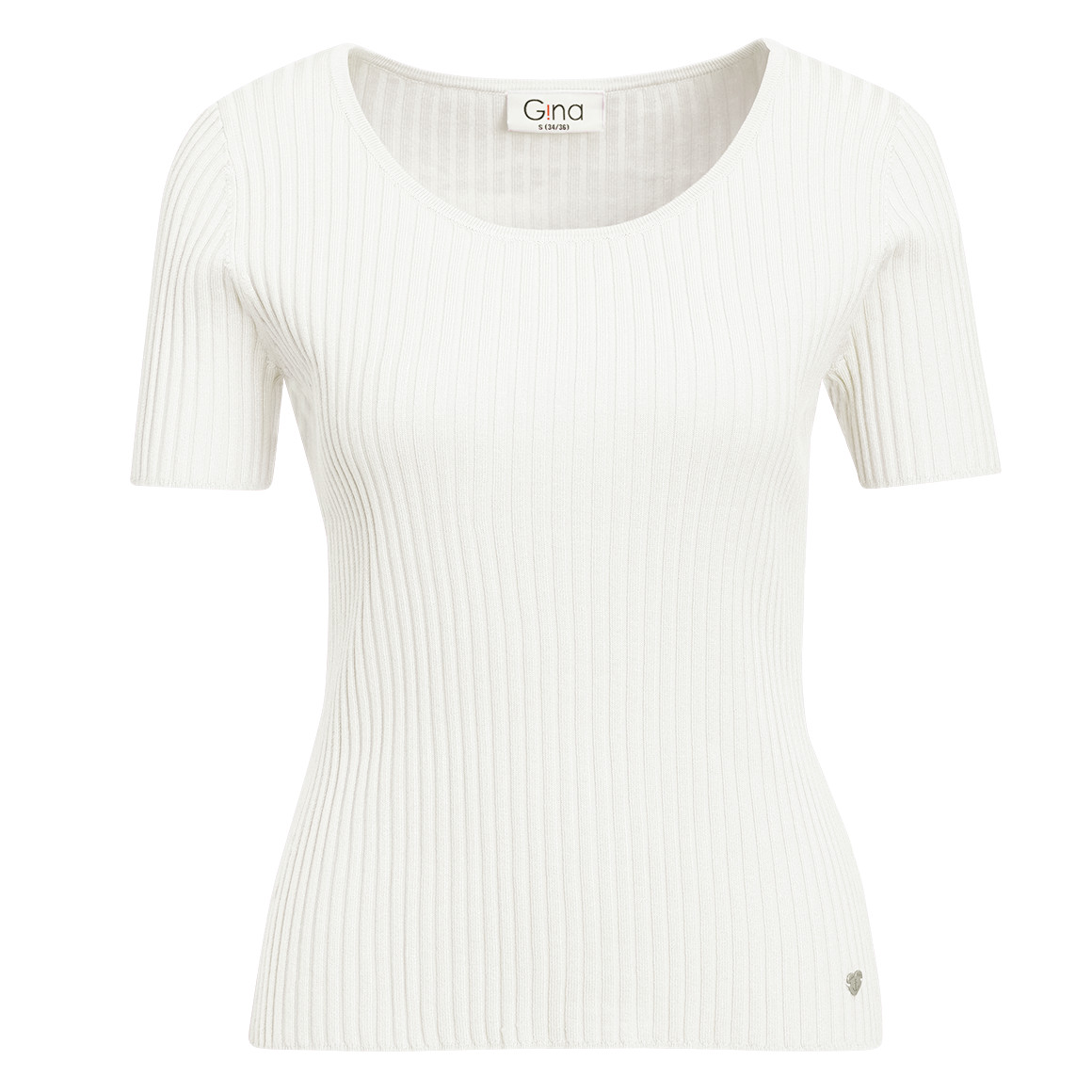 Damen Kurzarm-Strickpullover mit Rippstruktur