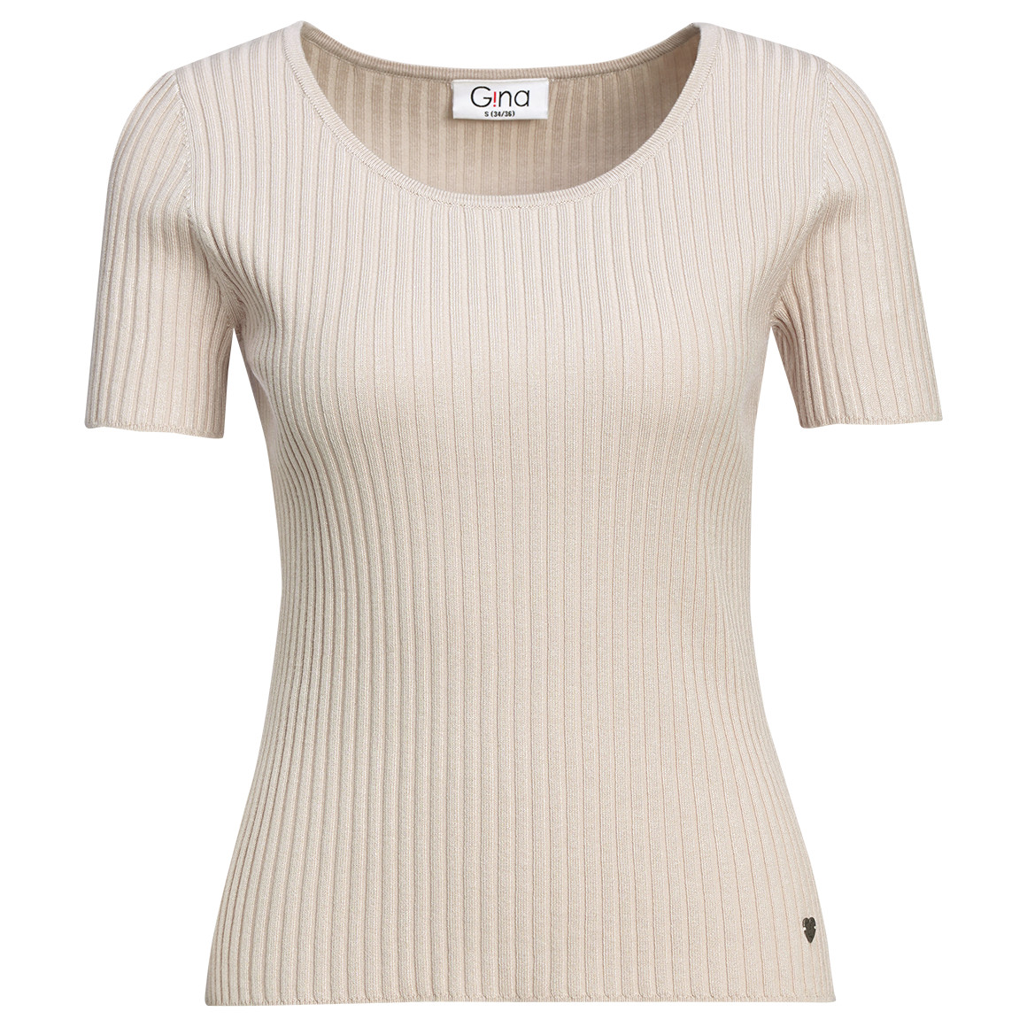 Damen Kurzarm-Strickpullover mit Rippstruktur