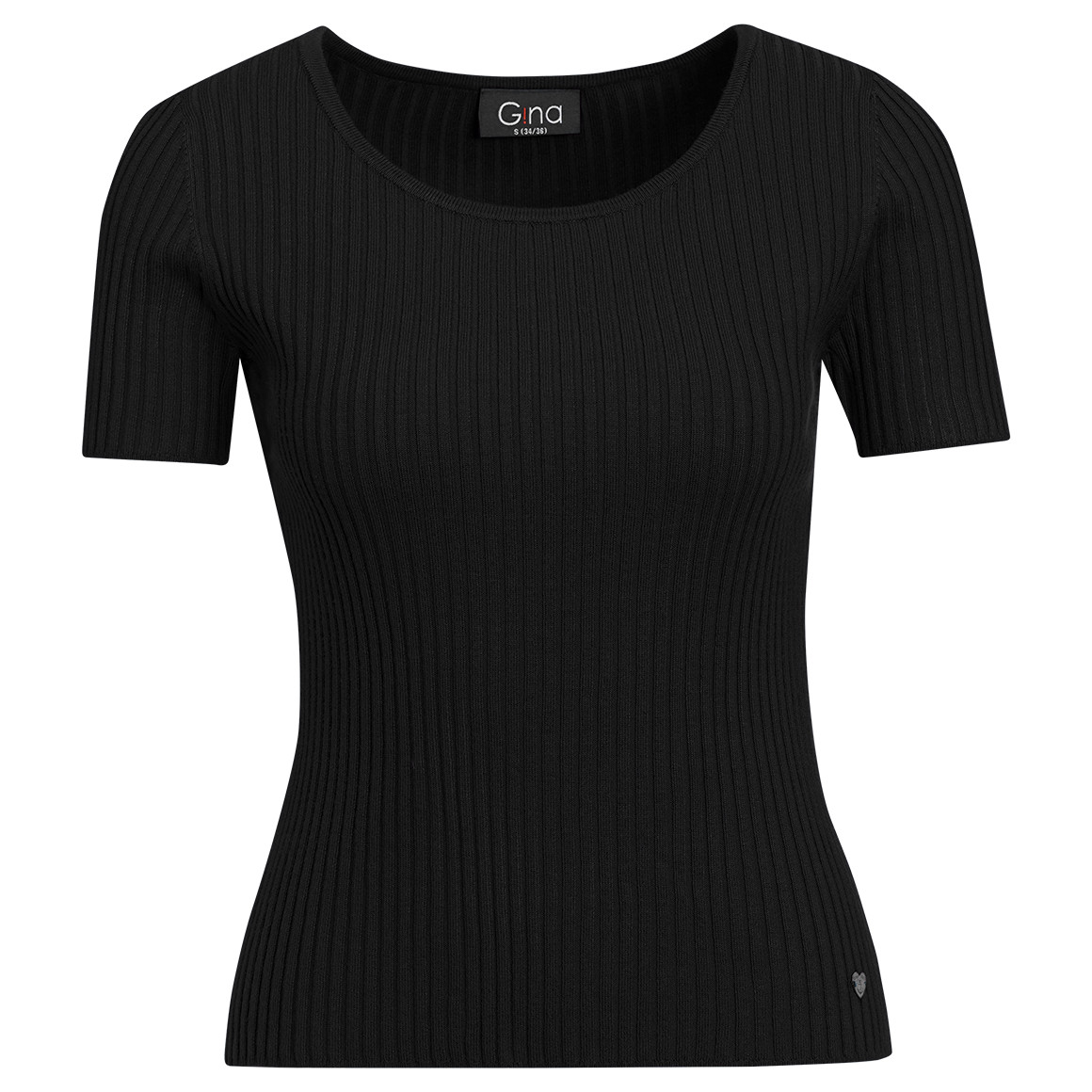 Damen Kurzarm-Strickpullover mit Rippstruktur