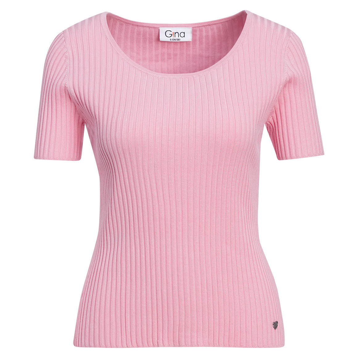 Damen Kurzarm-Strickpullover mit Rippstruktur