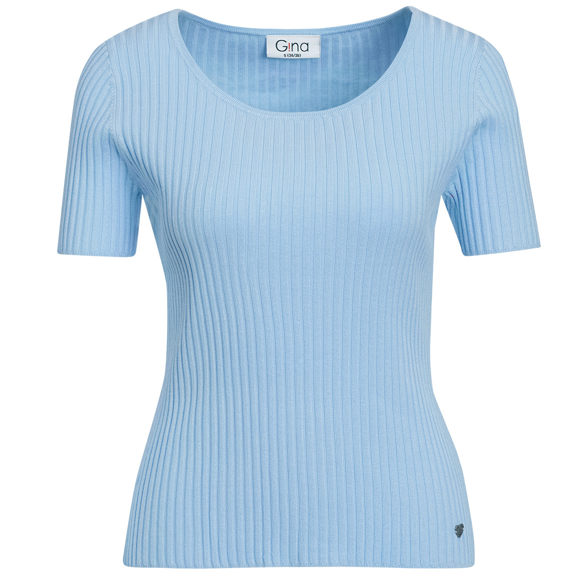 Damen Kurzarm-Strickpullover mit Rippstruktur