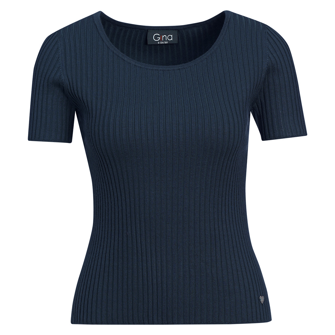 Damen Kurzarm-Strickpullover mit Rippstruktur