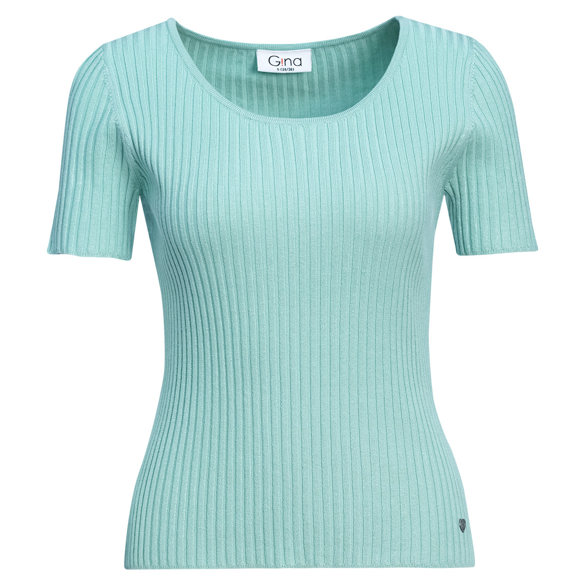 Damen Kurzarm-Strickpullover mit Rippstruktur