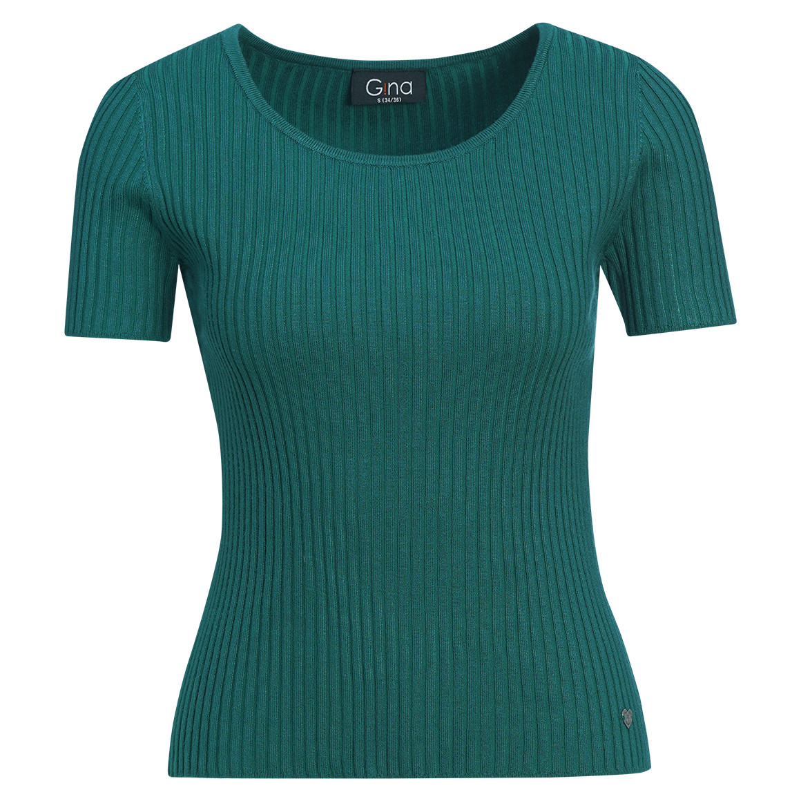 Damen Kurzarm-Strickpullover mit Rippstruktur