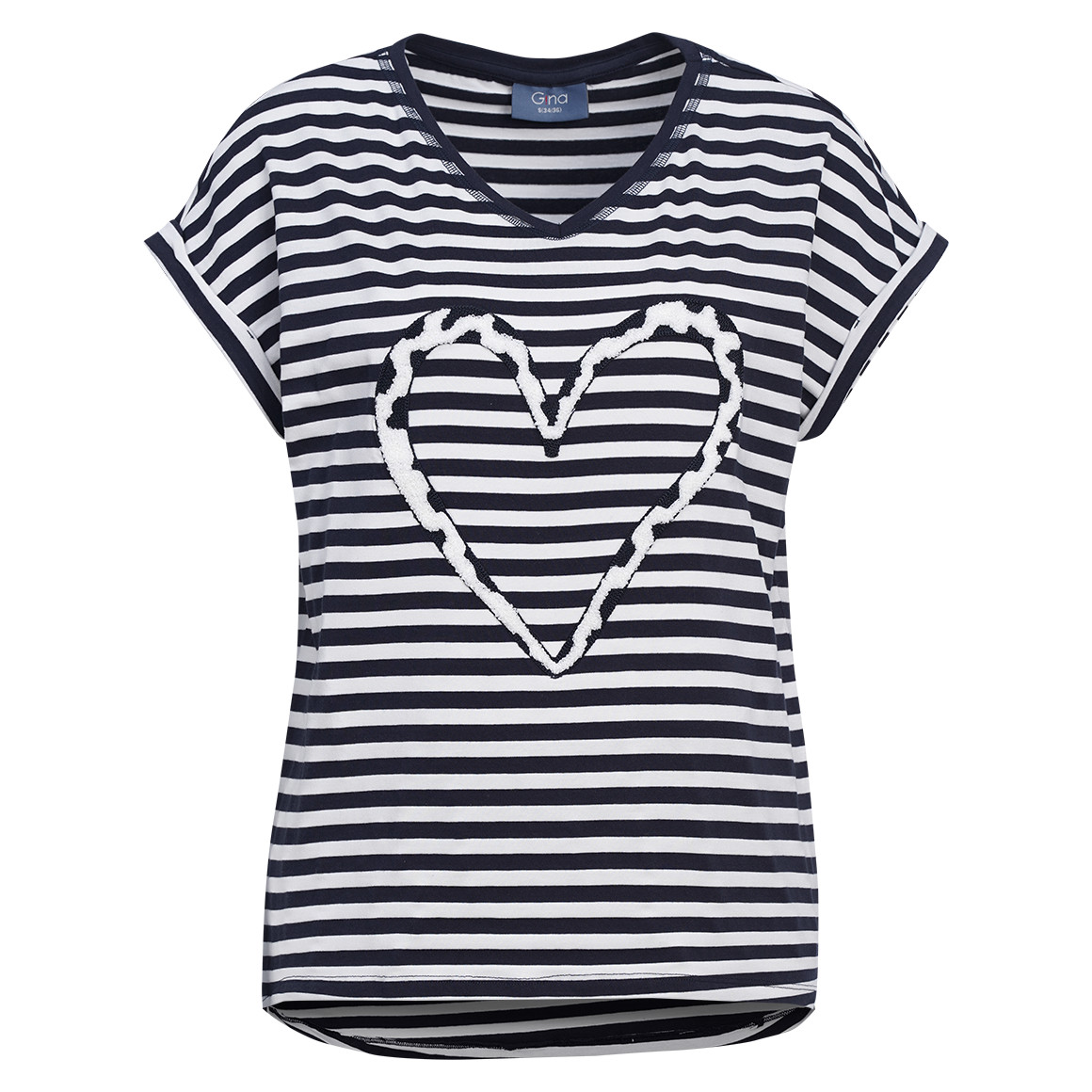 Damen T-Shirt mit Herz-Applikation