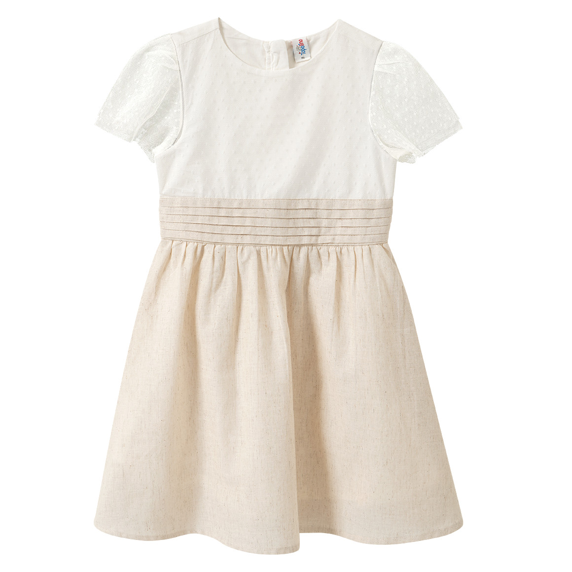 Mädchen Kleid mit Leinen