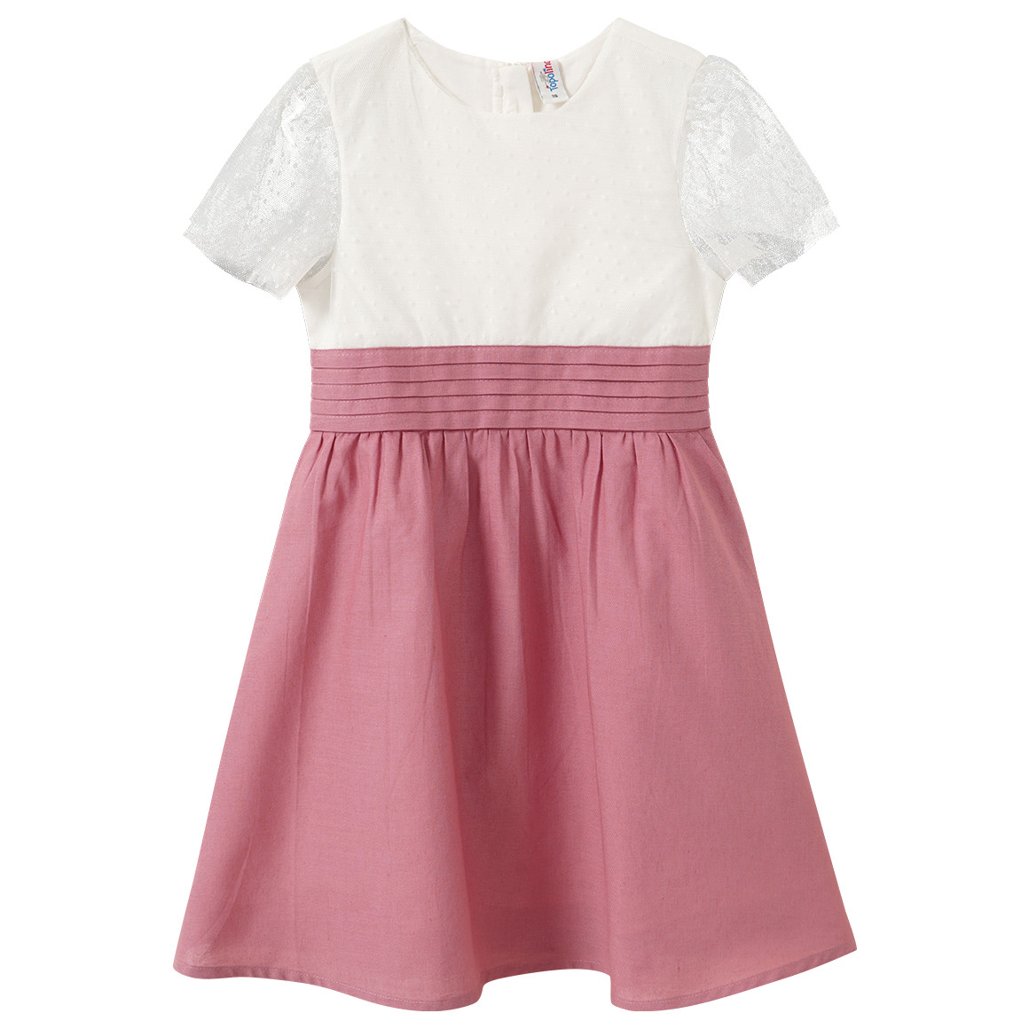 Mädchen Kleid mit Leinen