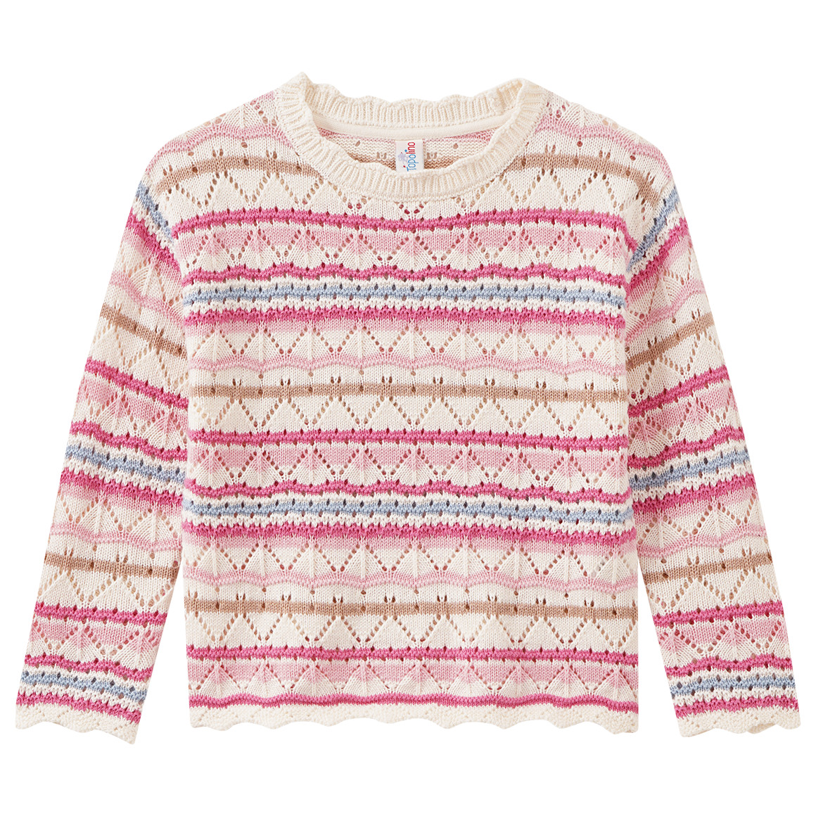 Mädchen Strickpullover mit Ajour-Muster