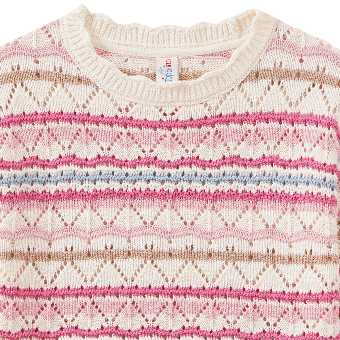 Mädchen Strickpullover mit Ajour-Muster