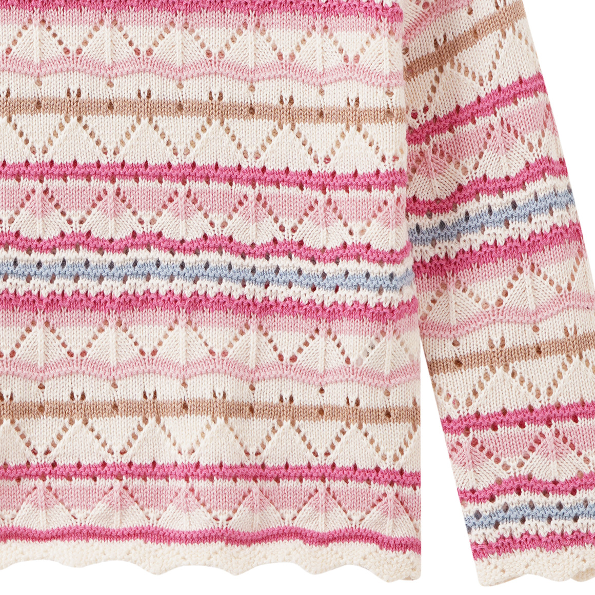 Mädchen Strickpullover mit Ajour-Muster