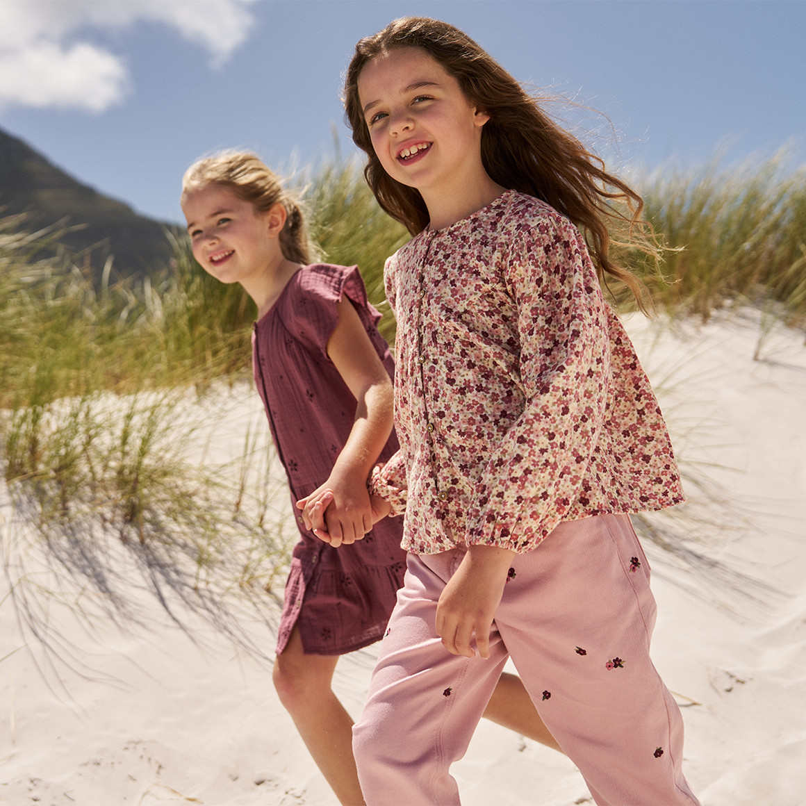 Mädchen Musselinbluse mit Blümchen
