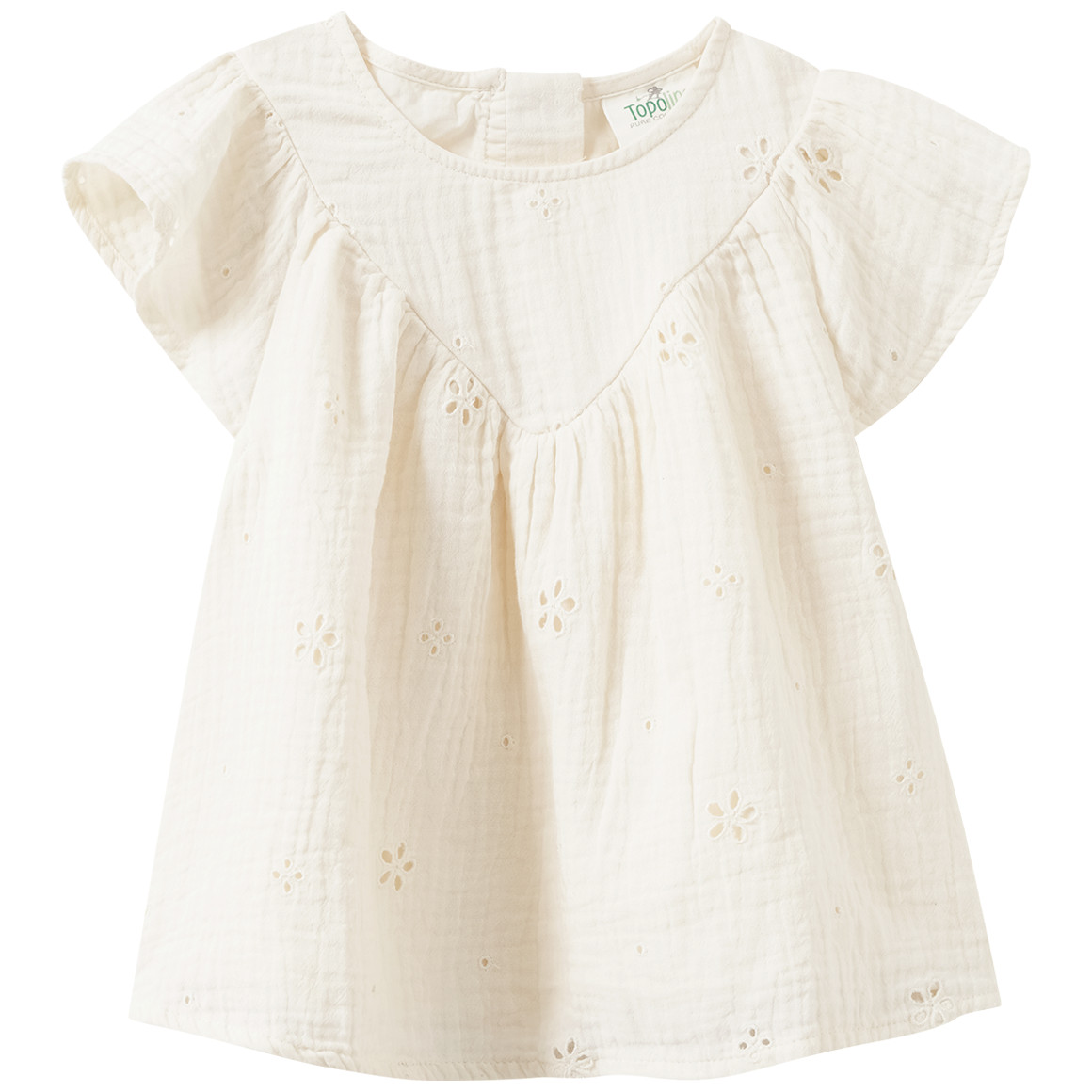 Mädchen Musselinbluse mit Lochstickerei