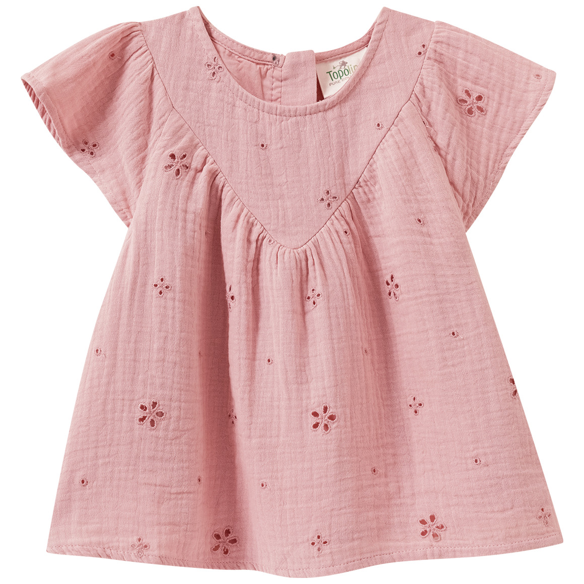 Mädchen Musselinbluse mit Lochstickerei