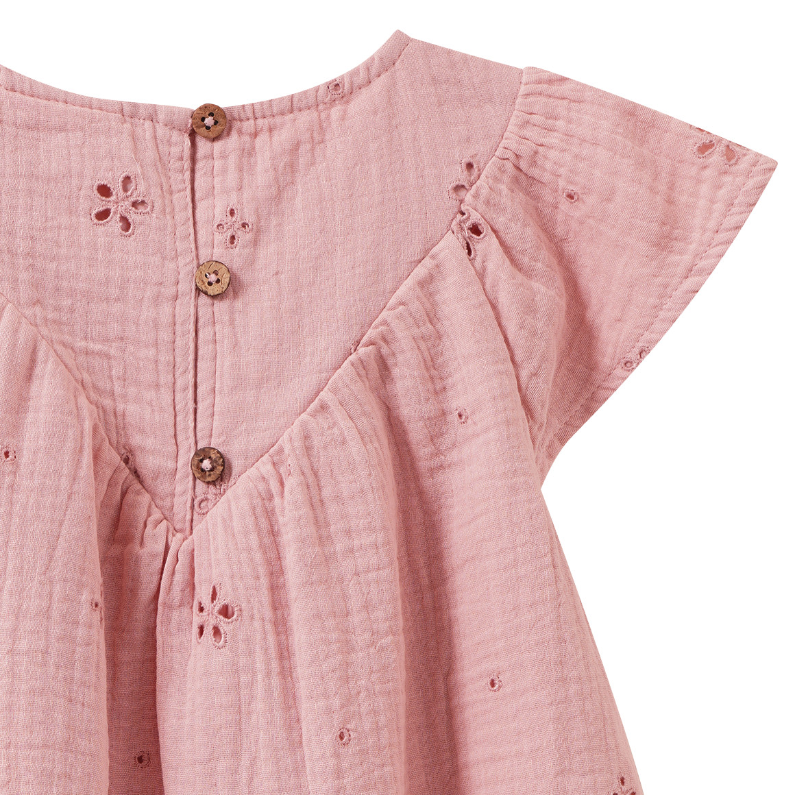 Mädchen Musselinbluse mit Lochstickerei