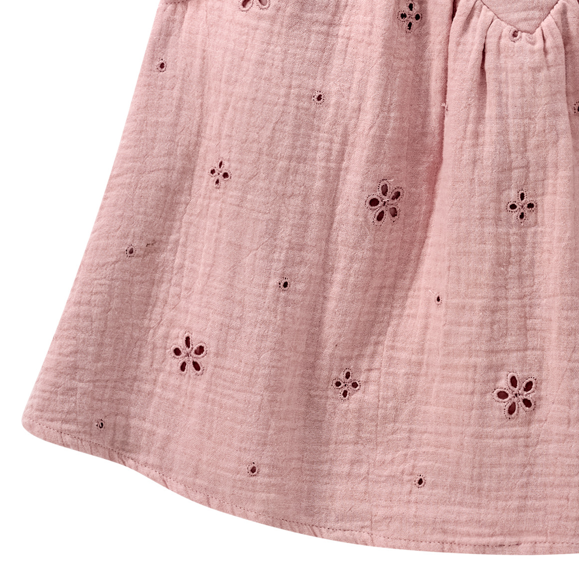 Mädchen Musselinbluse mit Lochstickerei