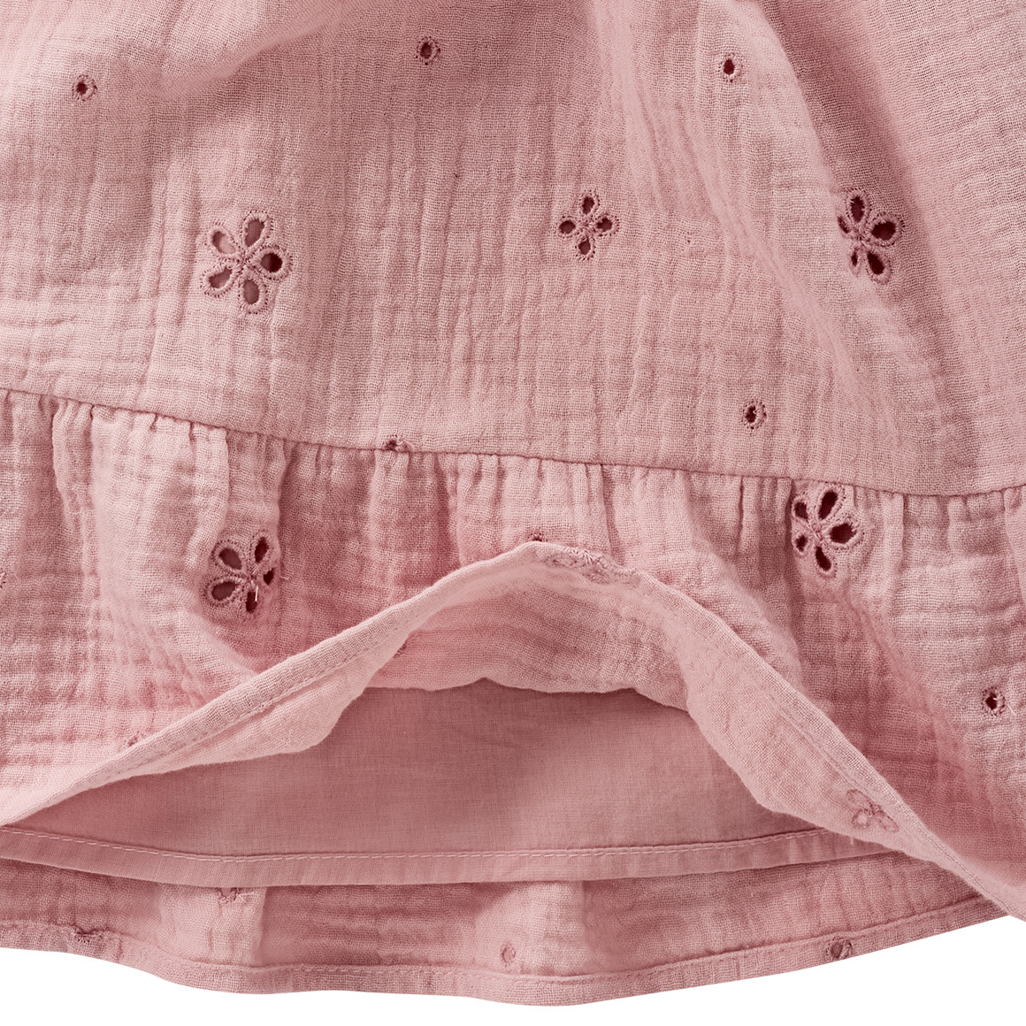 Mädchen Musselinrock mit Lochstickerei