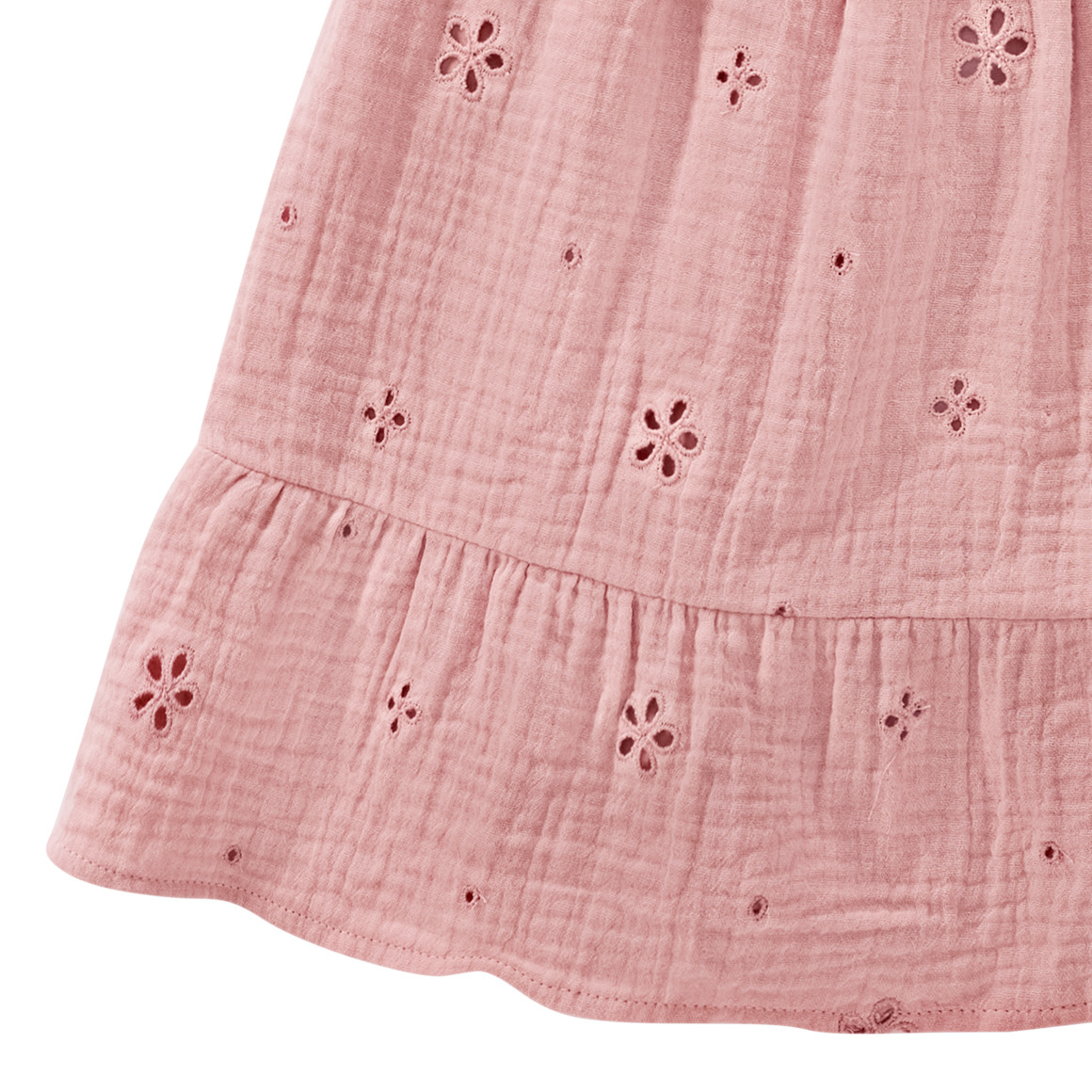 Mädchen Musselinrock mit Lochstickerei