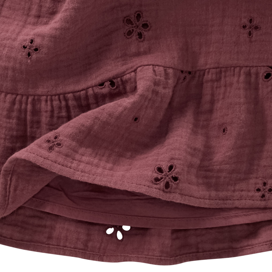 Mädchen Musselinrock mit Lochstickerei