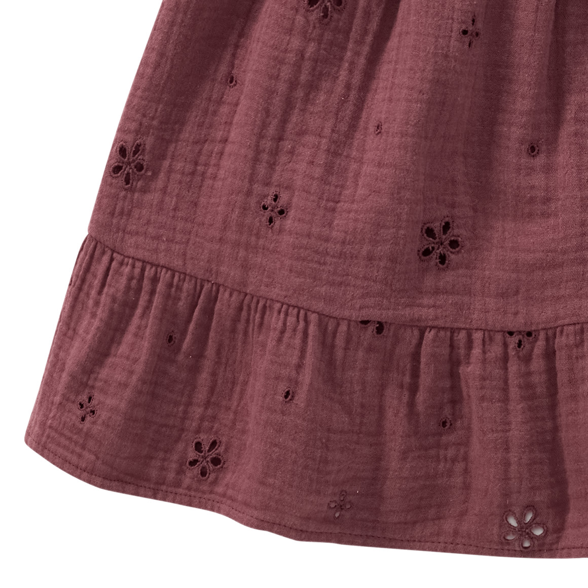 Mädchen Musselinrock mit Lochstickerei