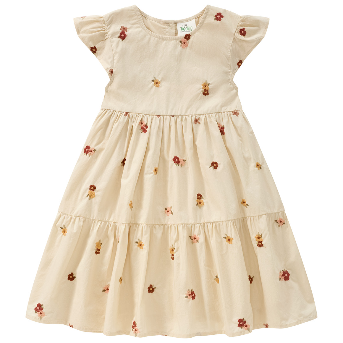 Mädchen Kleid mit Blumen-Stickerei