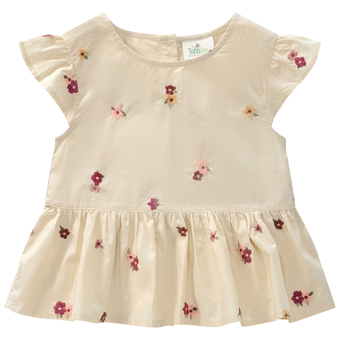 Mädchen Bluse mit Blumen-Stickerei