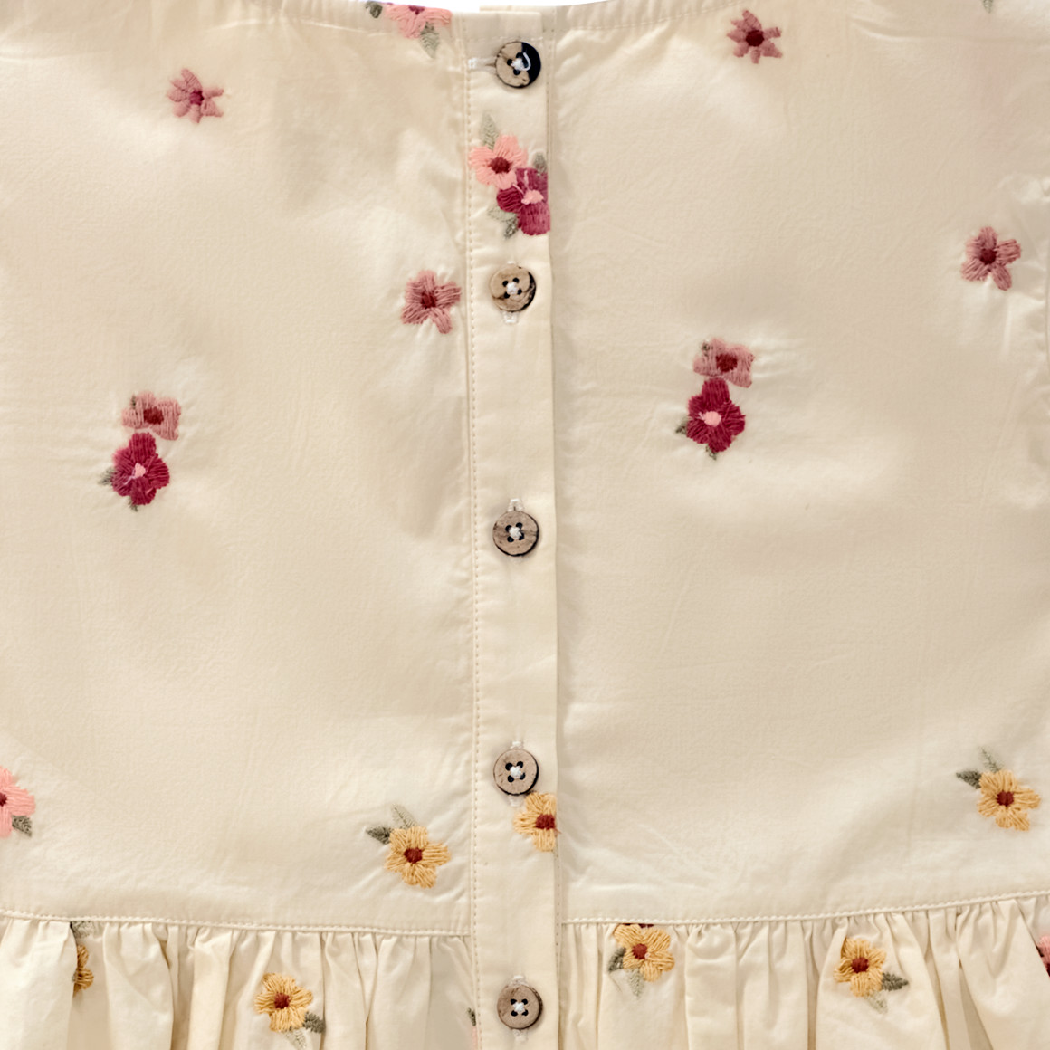 Mädchen Bluse mit Blumen-Stickerei