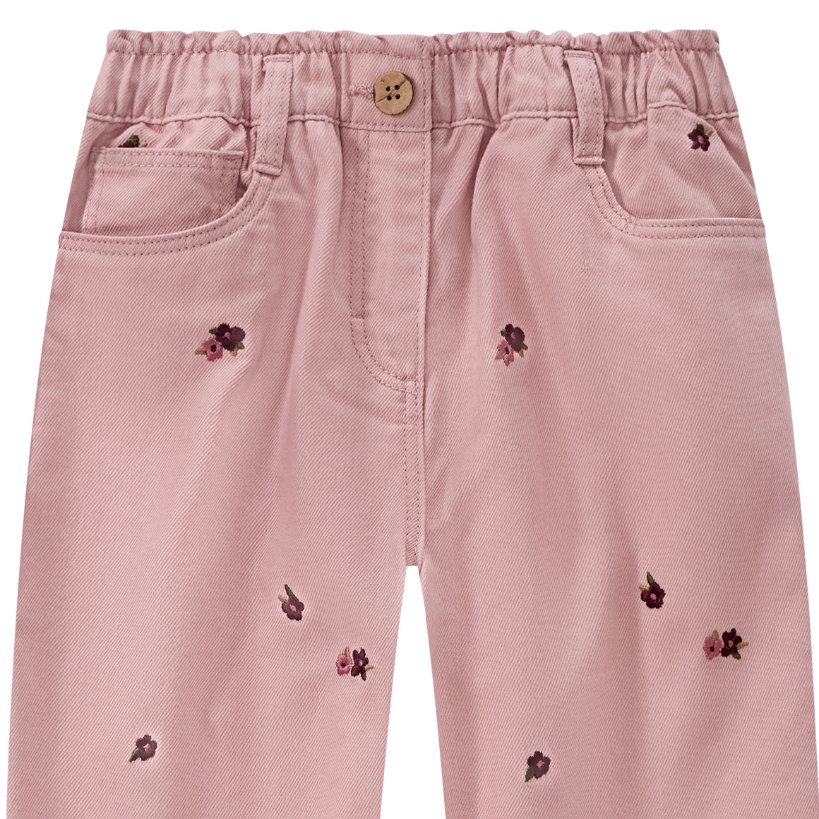 Mädchen Jeans mit Blumen-Stickerei