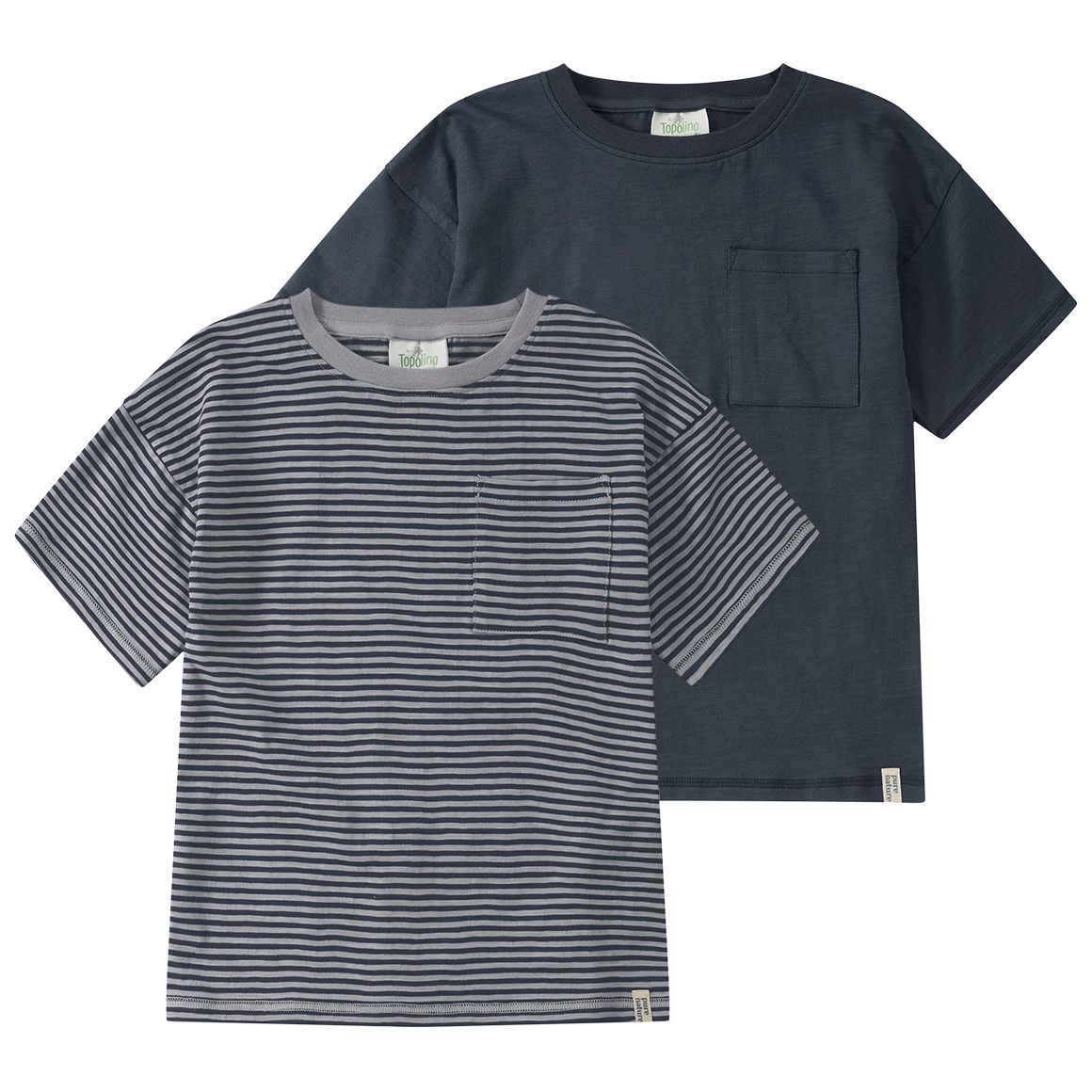2 Jungen T-Shirts mit Brusttasche