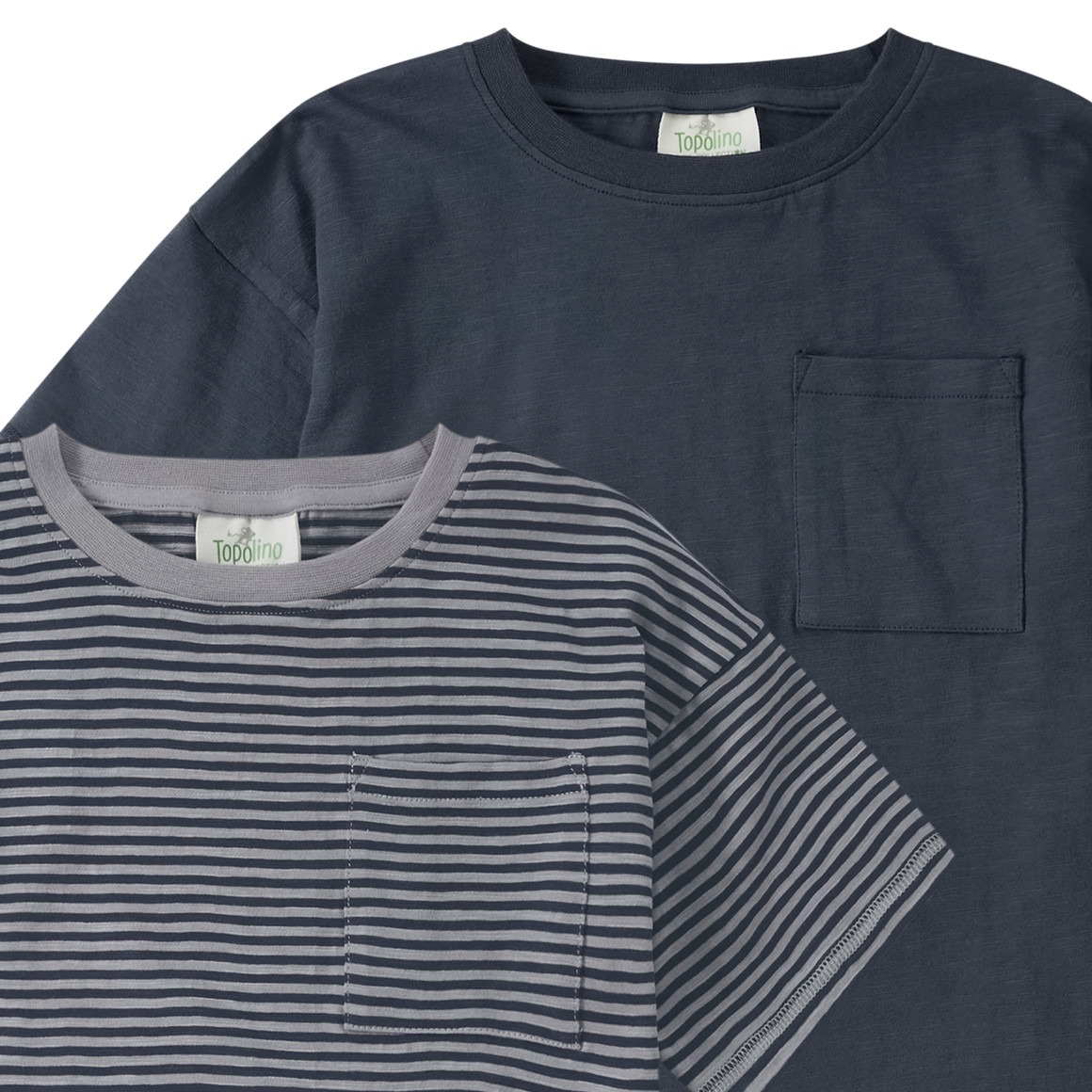 2 Jungen T-Shirts mit Brusttasche