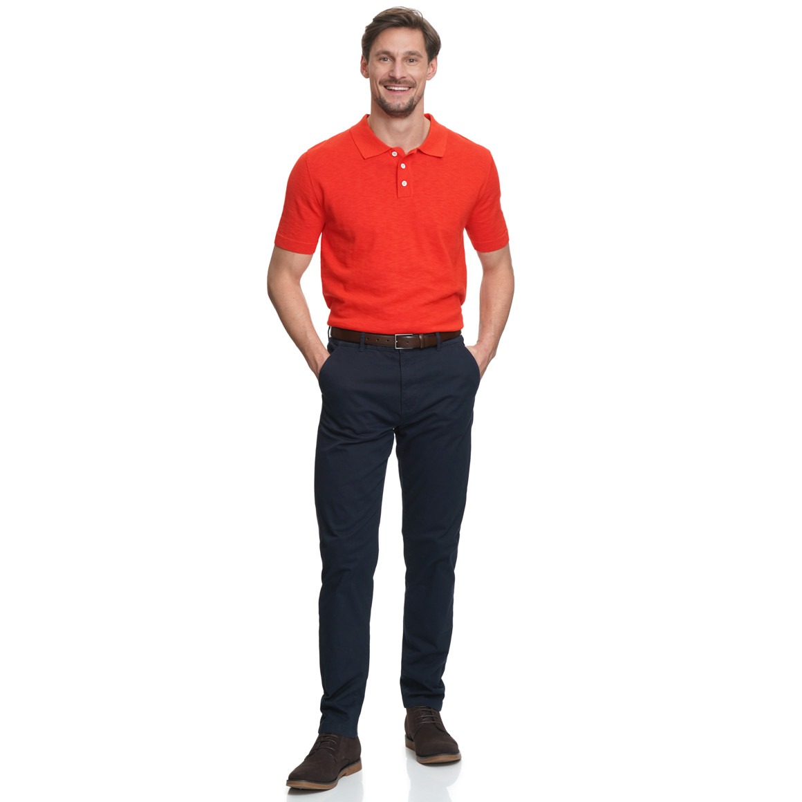 Herren Strick-Poloshirt aus Baumwolle