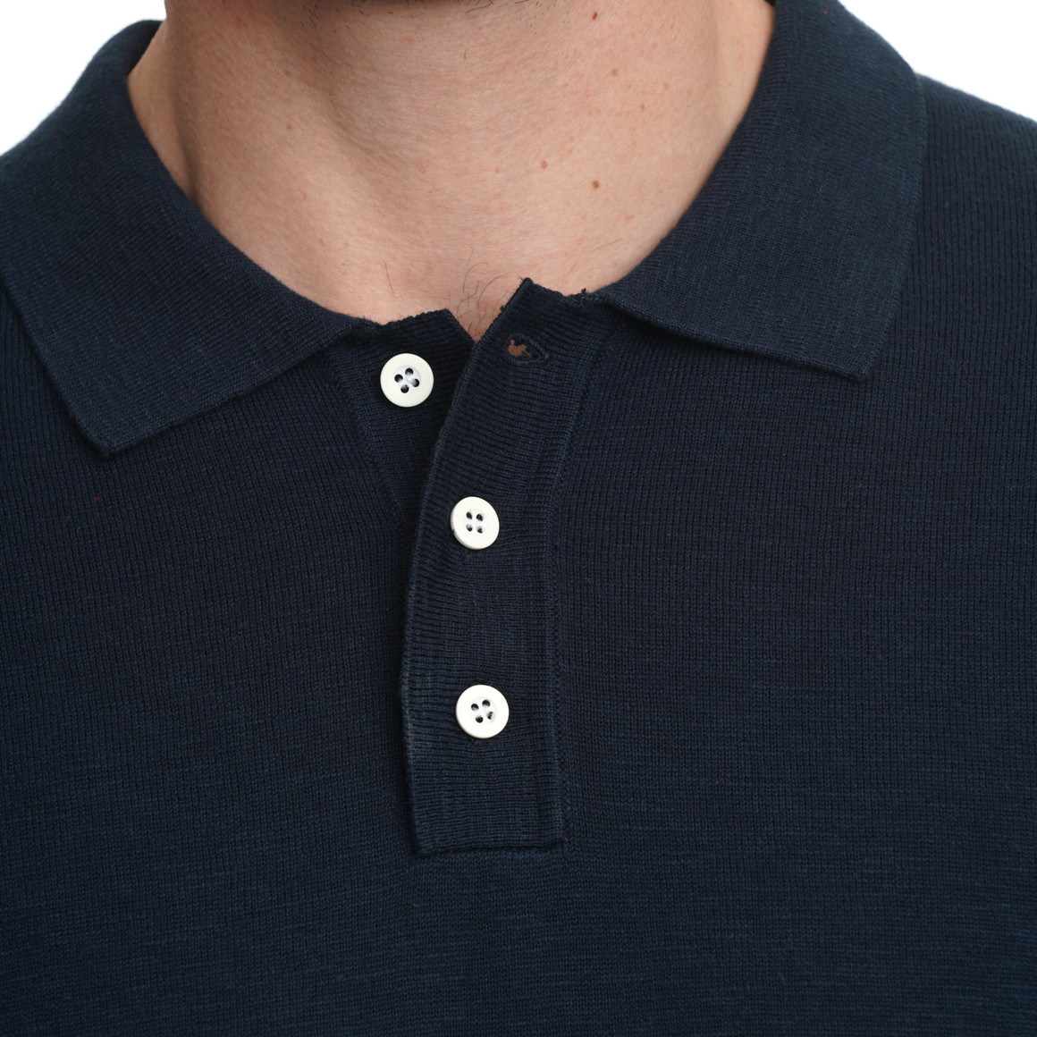 Herren Strick-Poloshirt aus Baumwolle