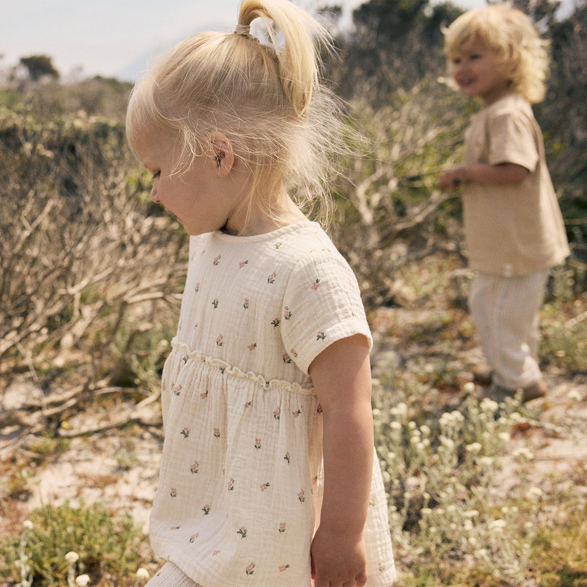 Baby Musselinbluse mit Blümchen