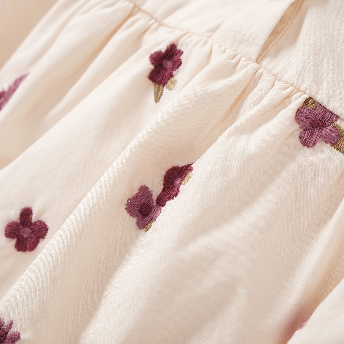 Baby Langarmbody mit Blumen-Stickerei