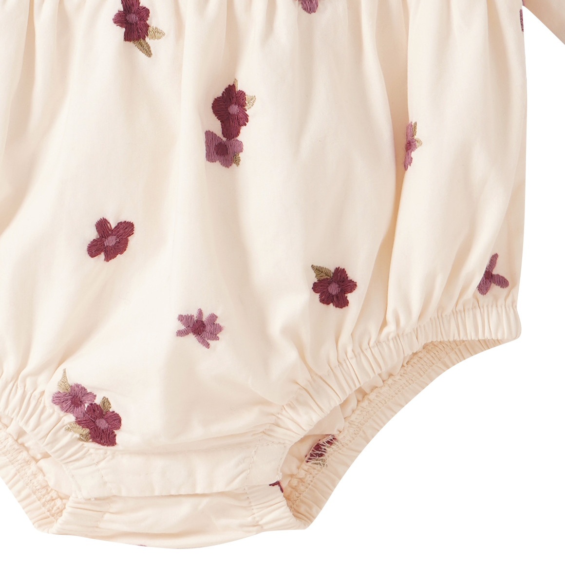 Baby Langarmbody mit Blumen-Stickerei