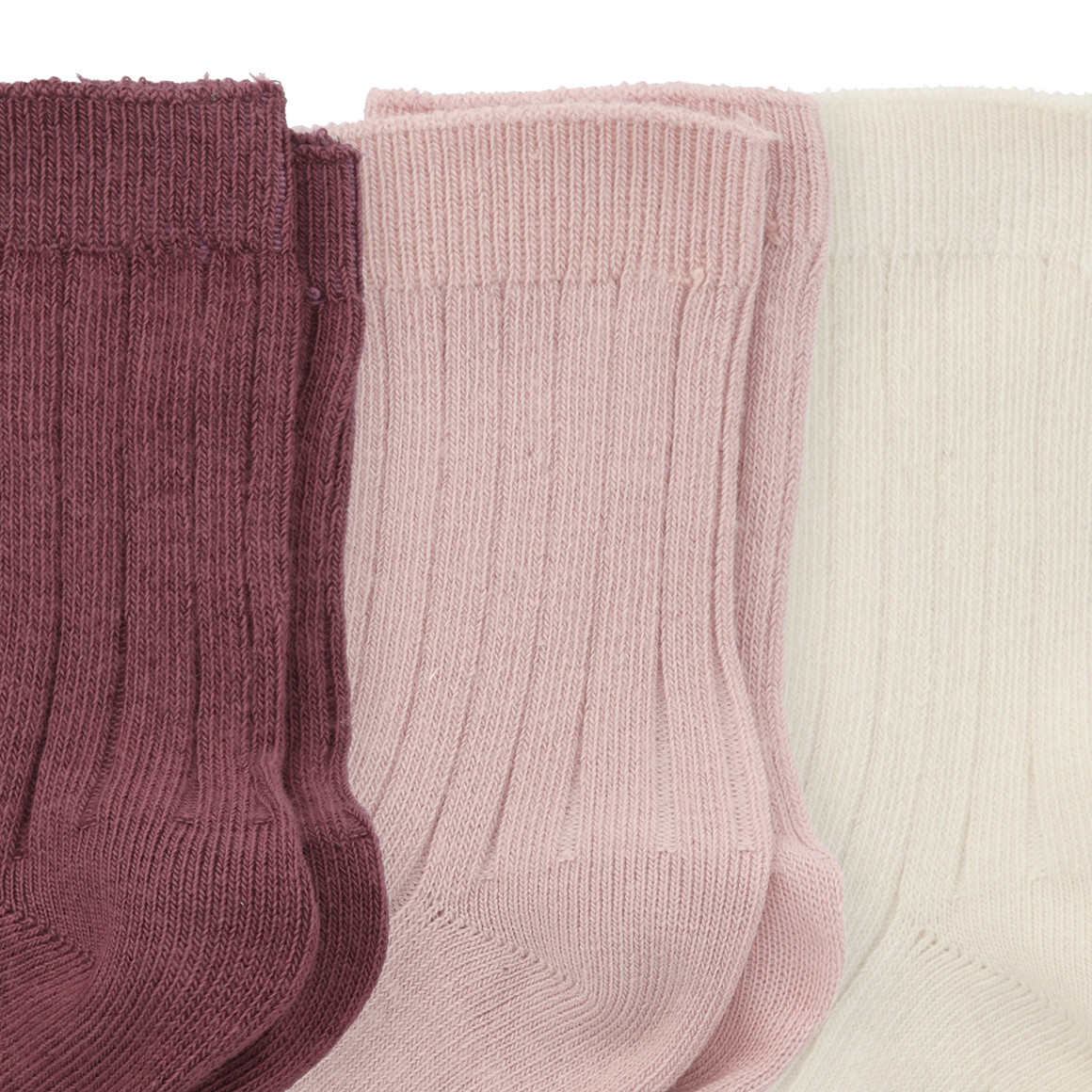 3 Paar Baby Socken mit Rippstruktur