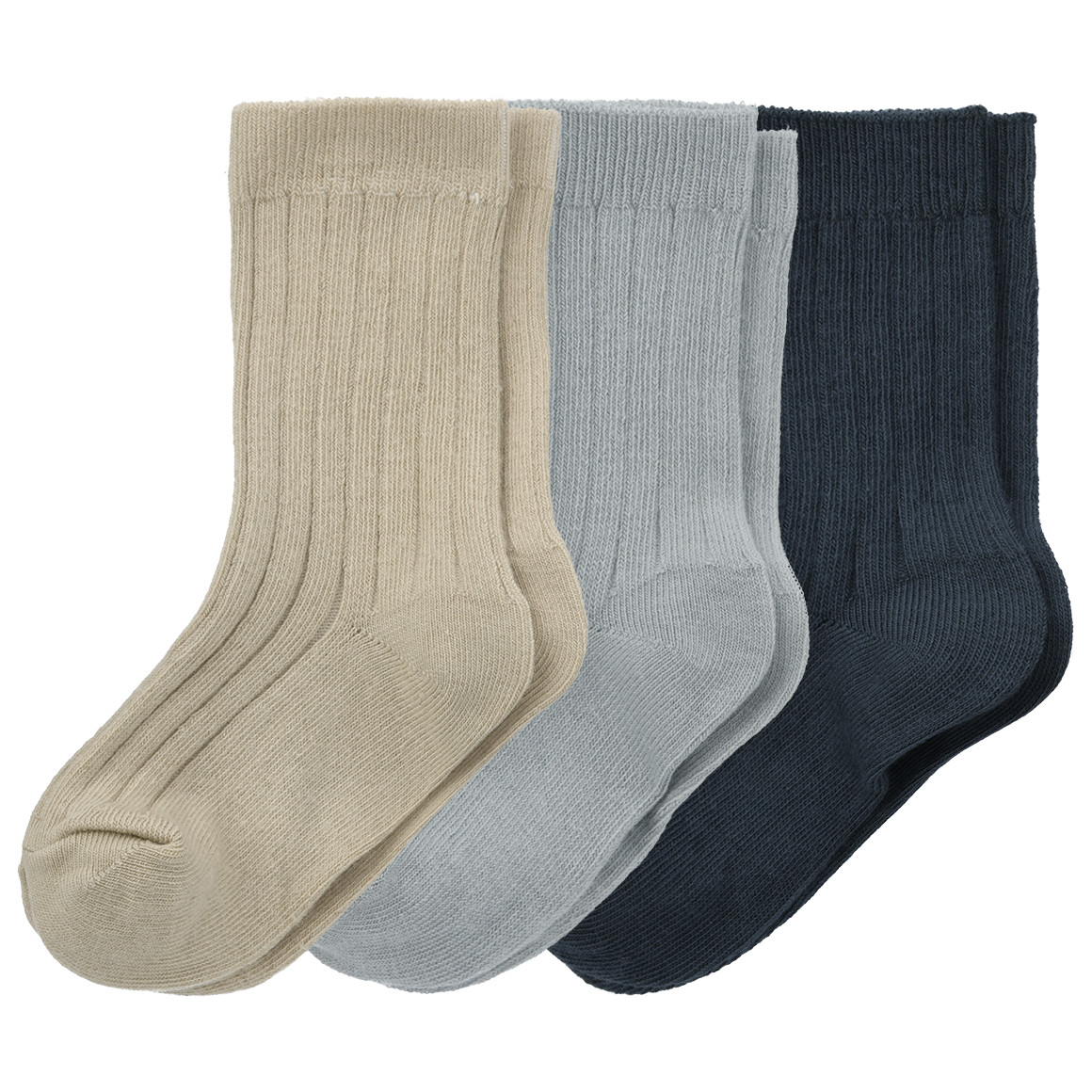 3 Paar Baby Socken mit Rippstruktur