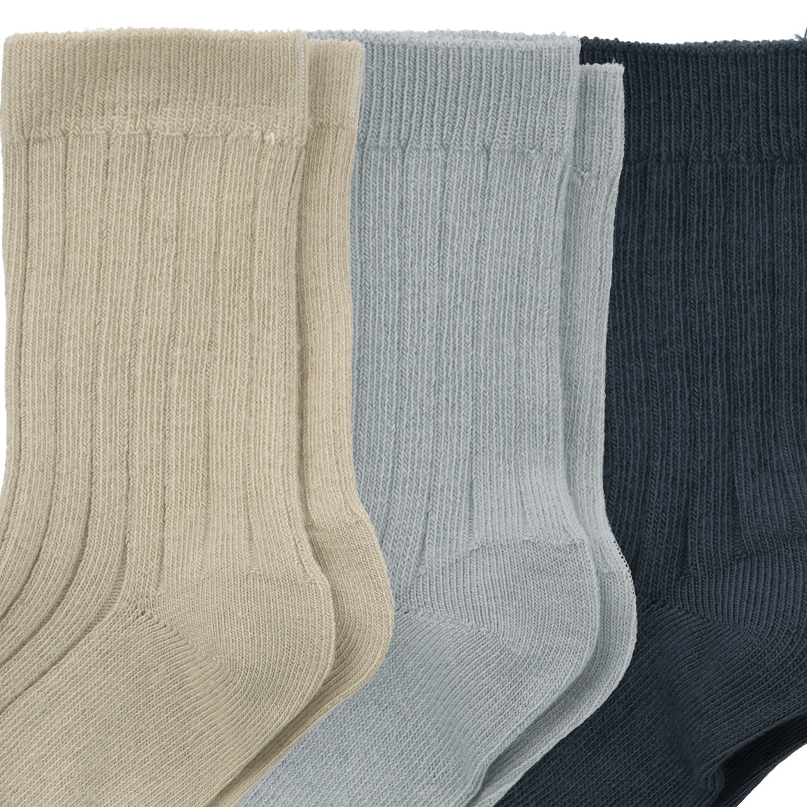 3 Paar Baby Socken mit Rippstruktur