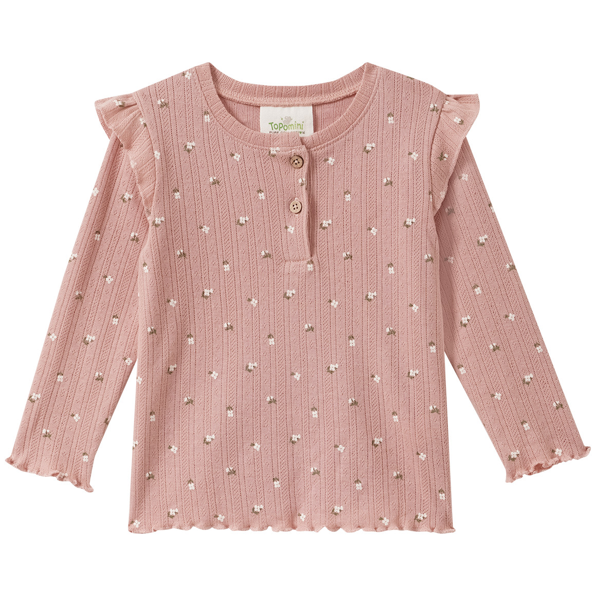 Baby shirt met lange mouwen en bloemetjes